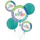 Premium Cutout Collage Feel Better Foil Balloon Bouquet with Balloon Weight, 13pc
